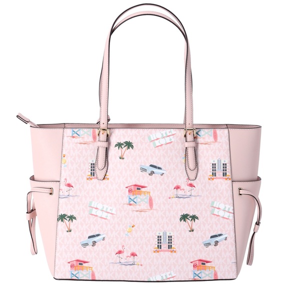 3 Michael Kors Gilly Large Tote Light Powder Blush Pink MK Miami Beach - Picture 8 of 8